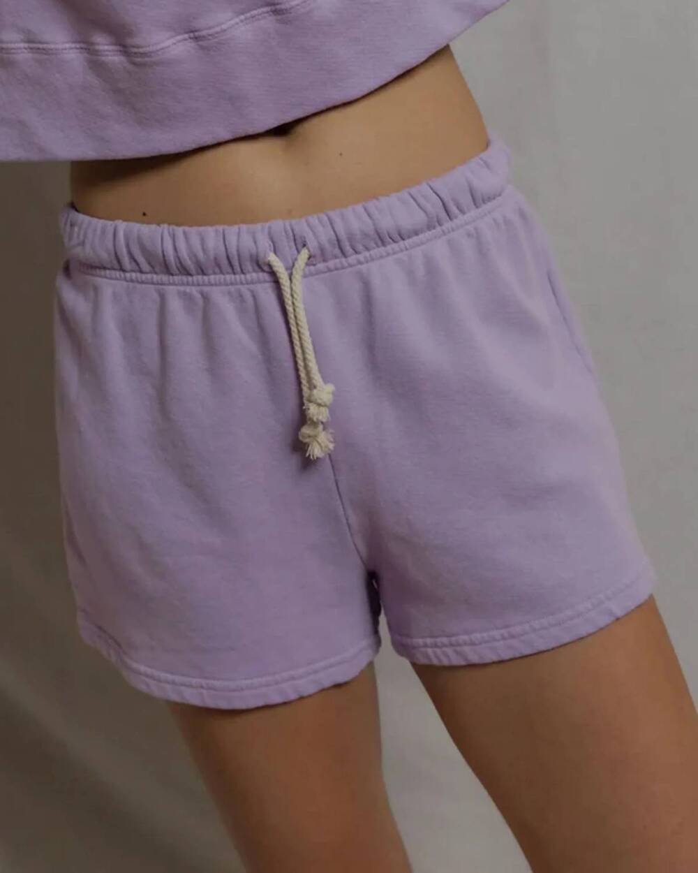 NEW PERFECTWHITETEE women's layla french terry sweat shorts in violet